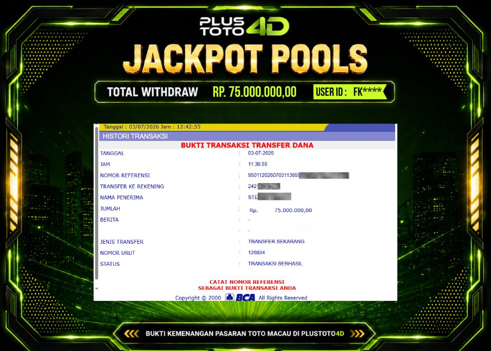 🔥 REKOR JP PAUS PECAH! WD Rp 75 JUTA LANGSUNG CAIR TANPA BA-BI-BU DI PLUSTOTO4D! 🚀