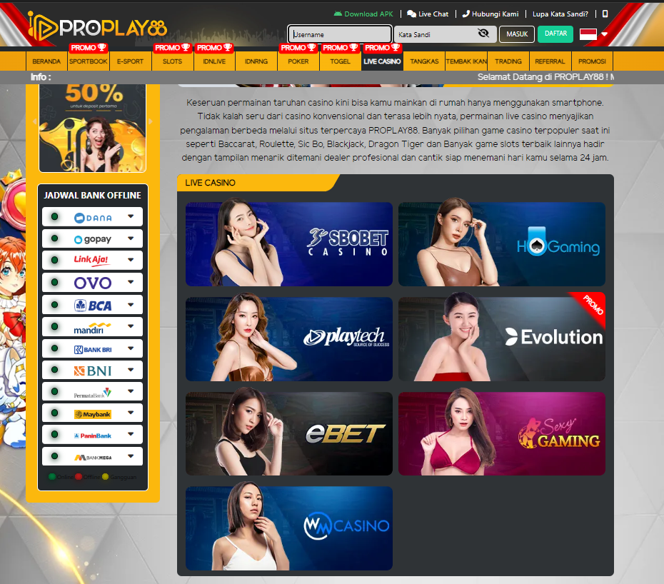 Proplay88 : Platform Judi Online Terbesar dan Terlengkap di Indonesia